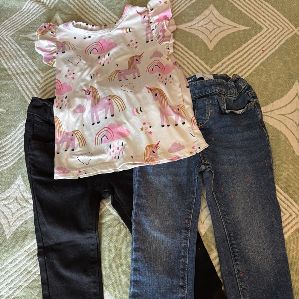 Kids Unicorn Print Top and Jegging Set